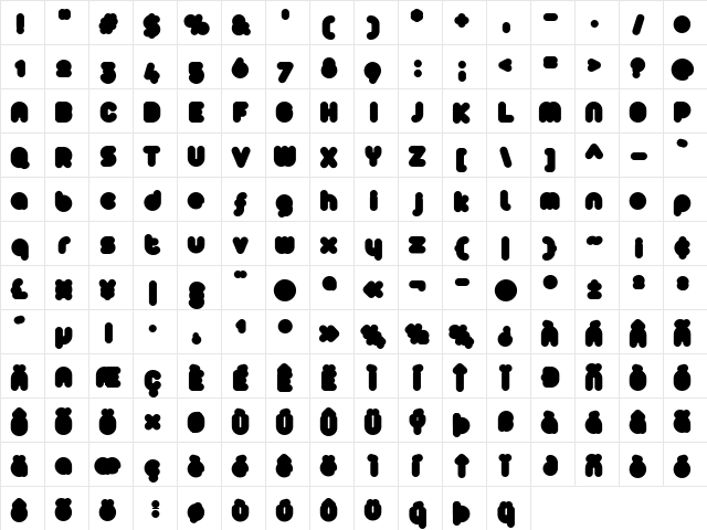Arista 2.0 Fat Regular  glyph index