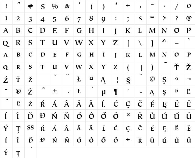 TiepoloSCItcTEEMed Regular  glyph index