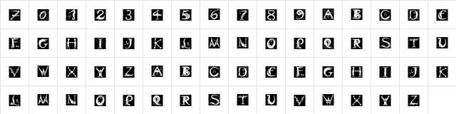 DinitialNeg ITC Regular  glyph index