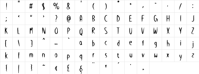 Hello Halloween Regular  glyph index