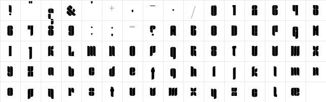 Ninjo Heavy  glyph index