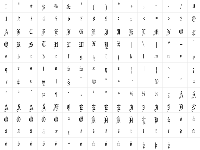 CertificateCondensed Regular  glyph index