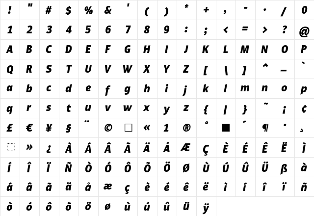 GakSans BlackItalic  glyph index