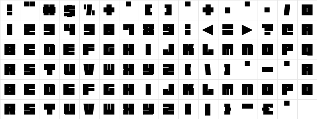Square Chunks Regular  glyph index