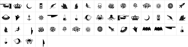 JMH Espinosa Ornaments Regular  glyph index