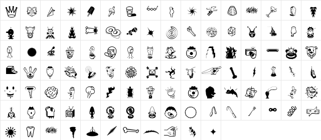 Thingbat Medium  glyph index