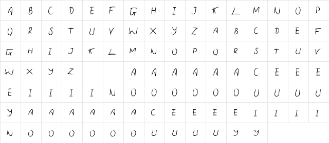 Shamora Demo Regular  glyph index
