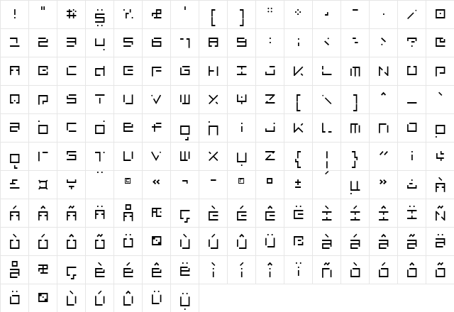 LuggageBroken Light  glyph index