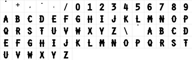 Shourtcut Regular  glyph index