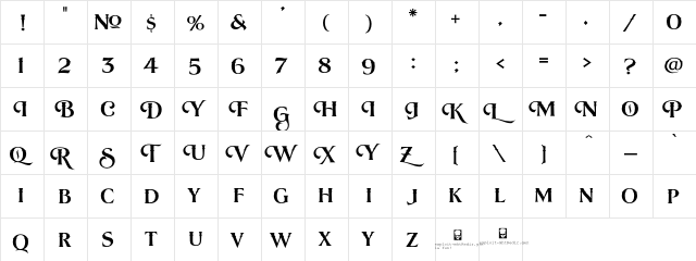 LHF Lakeside Country 3 Regular  glyph index