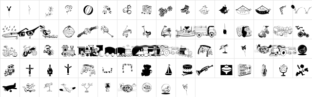 ToyToy Regular  glyph index