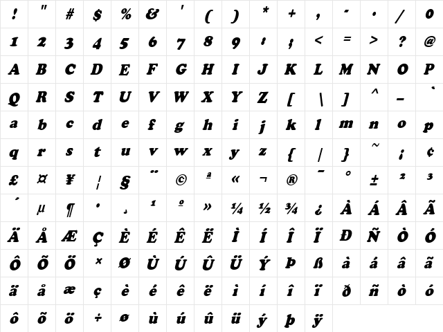 CooperCndObl Heavy  glyph index