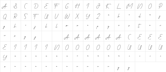 Fabulouscity Demo Regular  glyph index