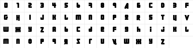 URAL Regular  glyph index