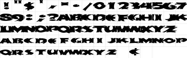 ScarecrowExtended Regular  glyph index