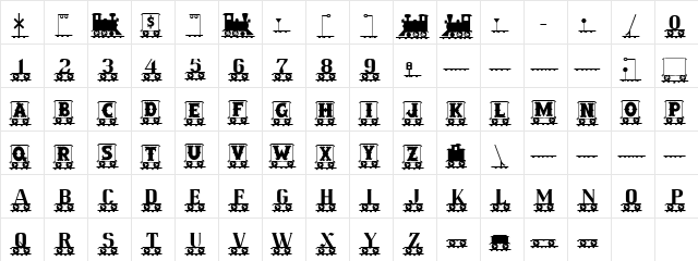 LetterTrain Plain  glyph index