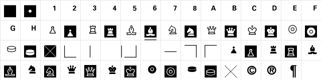 E2E4 Regular  glyph index