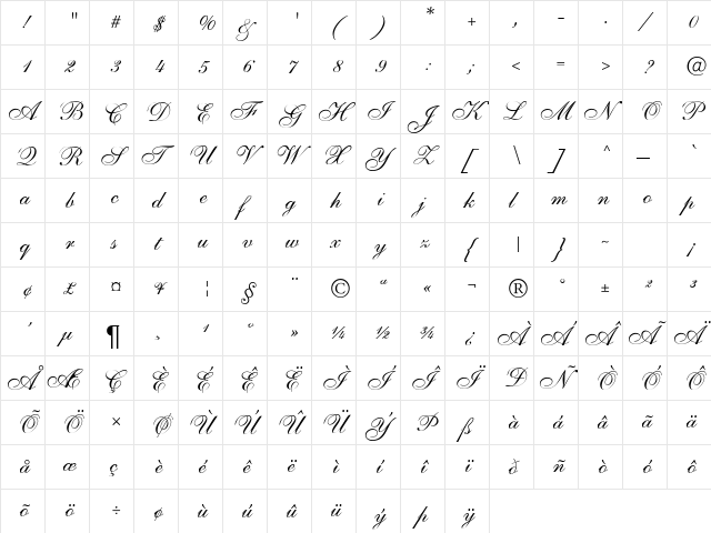 SarahAllegroDB Normal  glyph index