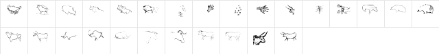 caveart Regular  glyph index