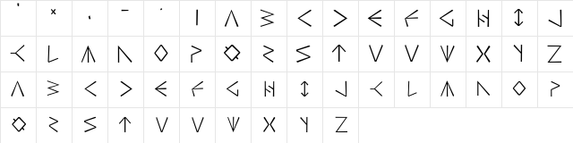 HSRunesSimple Regular  glyph index