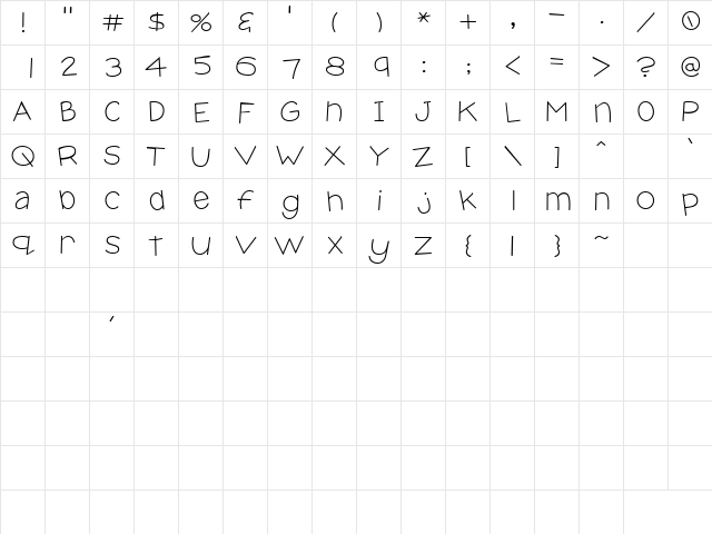 Scrap Round Regular  glyph index