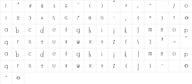 motifRegular Regular  glyph index