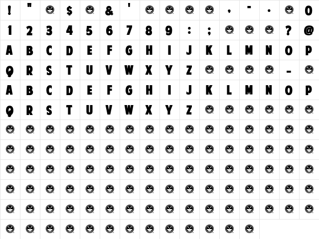 American Purpose STRIPE 1 Regular  glyph index