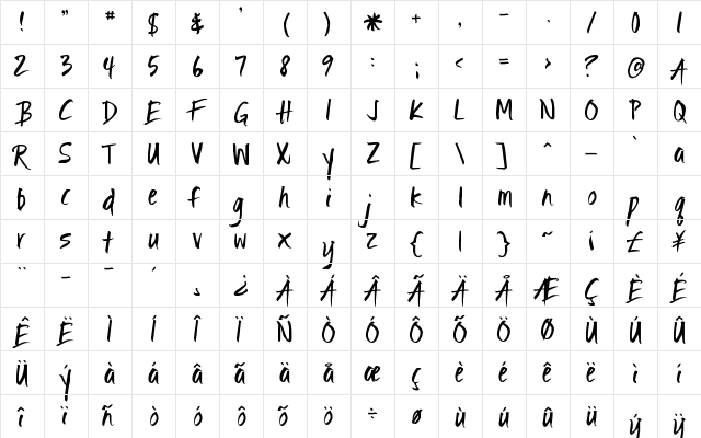 Ignite the Light Regular  glyph index