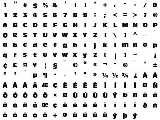 Antique Olive Std Compact  glyph index