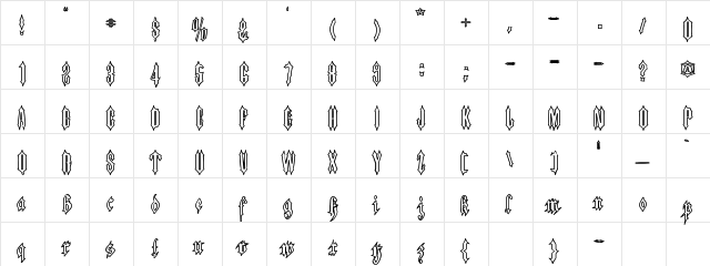 Applesauce08Hollow Regular  glyph index