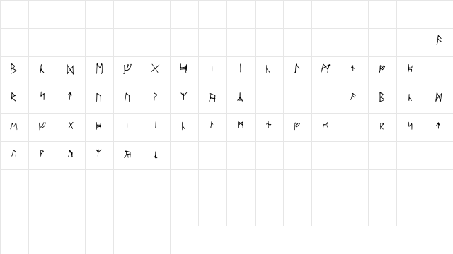 AncientRunes Medium  glyph index