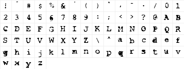 Smash Regular  glyph index