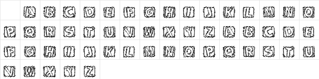101! Chiseled 'Bet Regular  glyph index