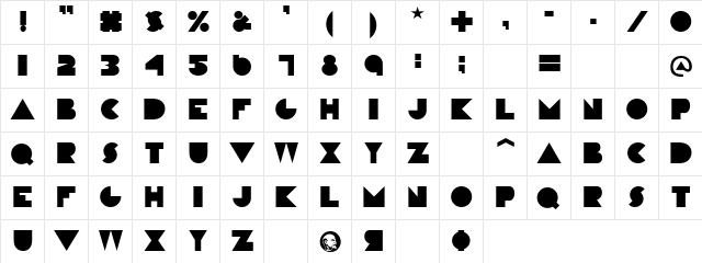Constructivist Solid  glyph index