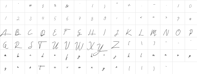 alabama Regular  glyph index