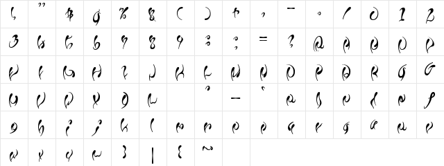 fleur Regular  glyph index