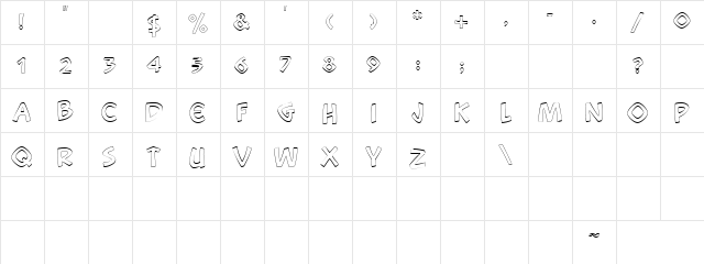 Snootchie Bootchies Outline Regular  glyph index