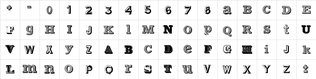 Varius Multiplex Personal Edition Regular  glyph index