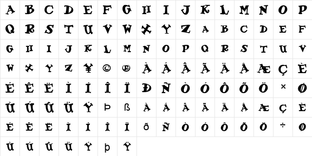 FZ JAZZY 55 Normal  glyph index