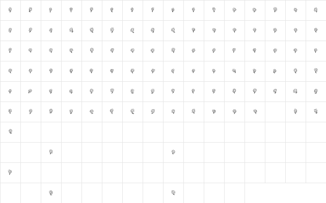 Maja's Flowers Regular  glyph index