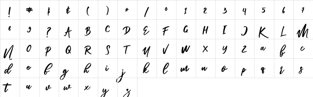 Renata Regular  glyph index