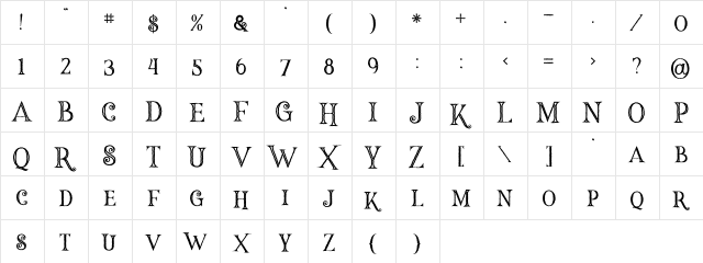 Hallowen Inline Inline  glyph index