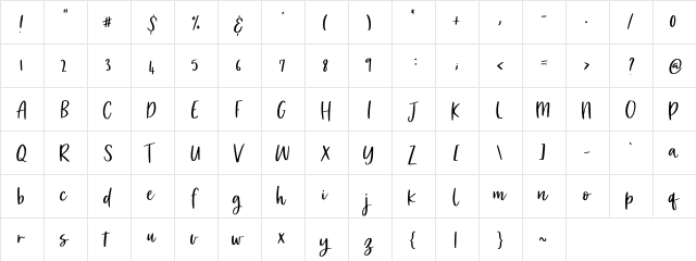 Market Saturday Regular  glyph index