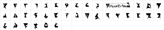 Klingon-Regular Regular  glyph index