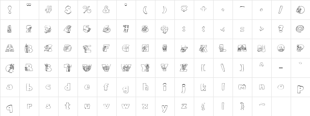 LDJ United Kingdom Regular  glyph index
