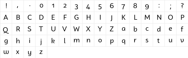 Campuni Demo Regular  glyph index
