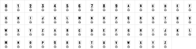 101! #1 Dad Regular  glyph index