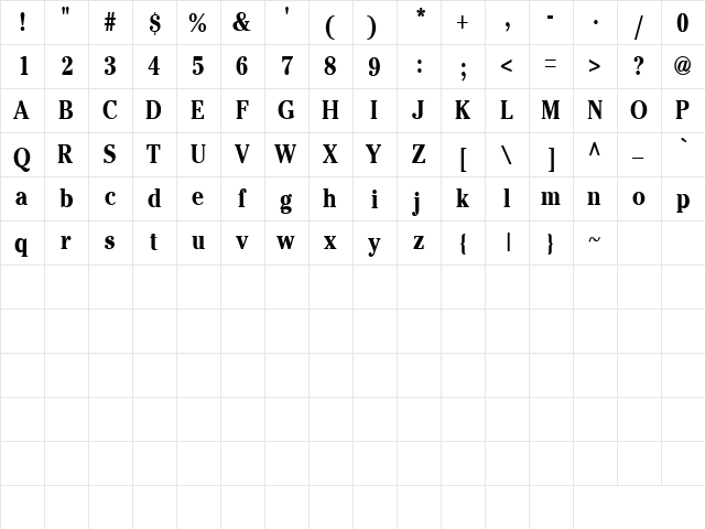 Nobody's Fault 3 Regular  glyph index