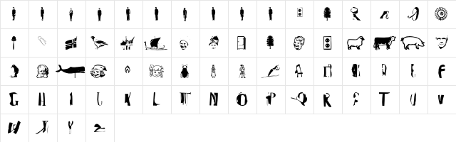 BurieDog MountainTop  glyph index