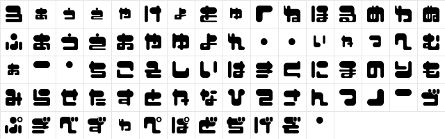 FuwafuwaFururuHS Regular  glyph index
